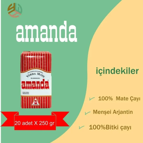 Amanda YERBA MATE 250 GR X 20 Adet "orjınal"