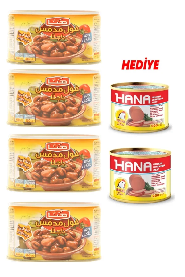 Hana Bakla Konservesi 400 gr X 4adet Salam 2adet