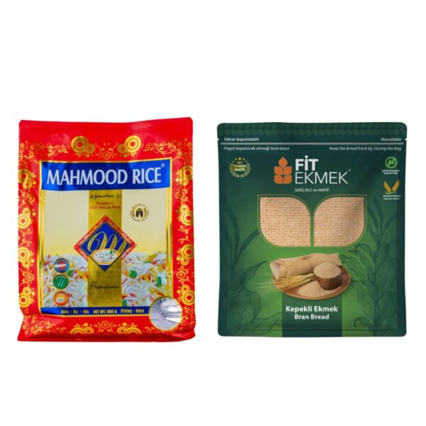 Mahmood Rıce 1121 Basmati Pirinç 900 gr ve fit Kepekli Lavaş Ekmeği 300gr