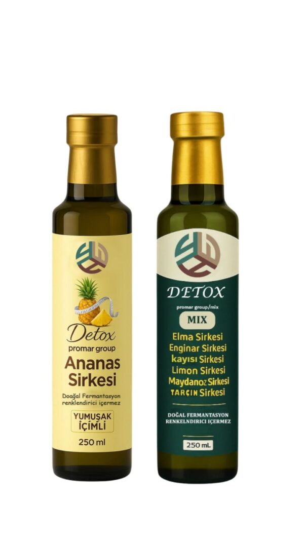 Promar Ananas Sirkesi Doğal Fermantasyon Pineapple Vinegar 250 ML+MİX DETOX SİRKESİ 250 ML