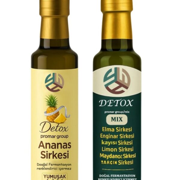 Promar Ananas Sirkesi Doğal Fermantasyon Pineapple Vinegar 250 ML+MİX DETOX SİRKESİ 250 ML
