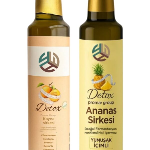 DETOX ANANAS SİRKESİ 250 ML + KAYISI DETOX SİRKESİ 250 ML