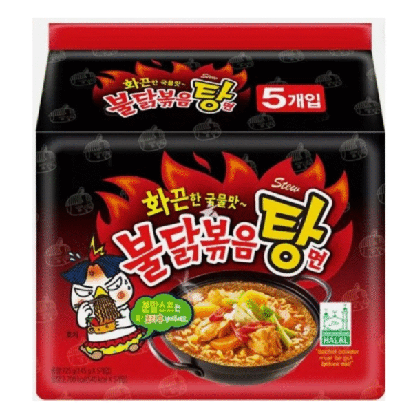 Samyang Buldak Noodle Hot Chicken Flavor Ramen Stew Type 145 gr X5