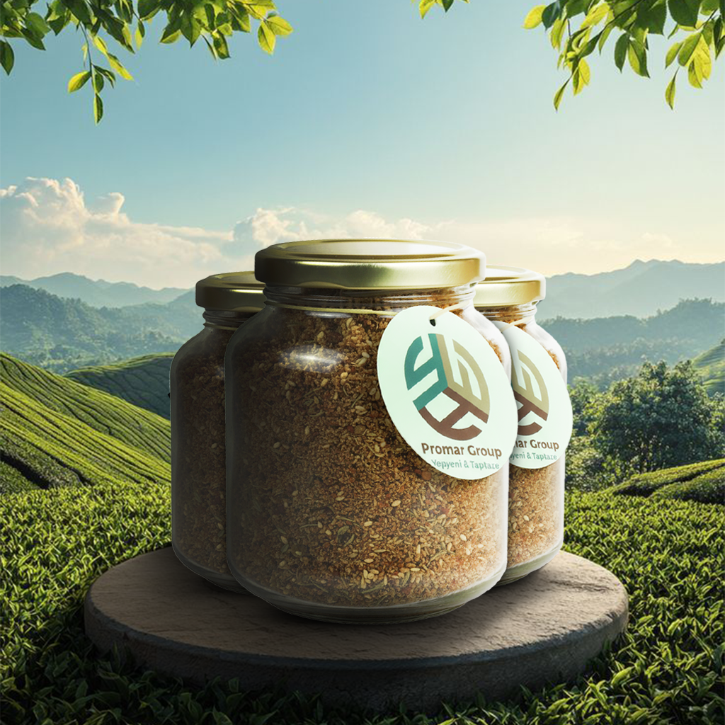 054204 PROMAR DOĞAL CAM KAVANOZ KIRMIZI ZAHTER 200 GR X3 ADET - Görsel 1