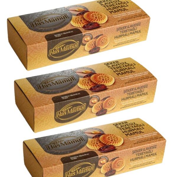 100% ŞEKER İLAVESİZ TEREYAĞLI HURMALI MAMÜL 28 GR X36 ADET