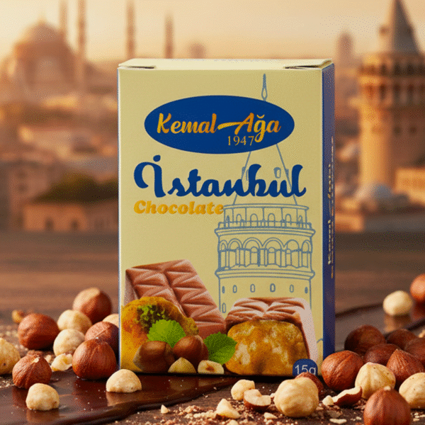 Kemal Ağa Sütlü Fındık Ezmeli Kadayıf Dolgulu İstanbul Çikolatası 15 Gr 50 ADET