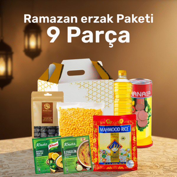 Lüks kumanya erzak kolisi Ramazan paketi 9 ürün