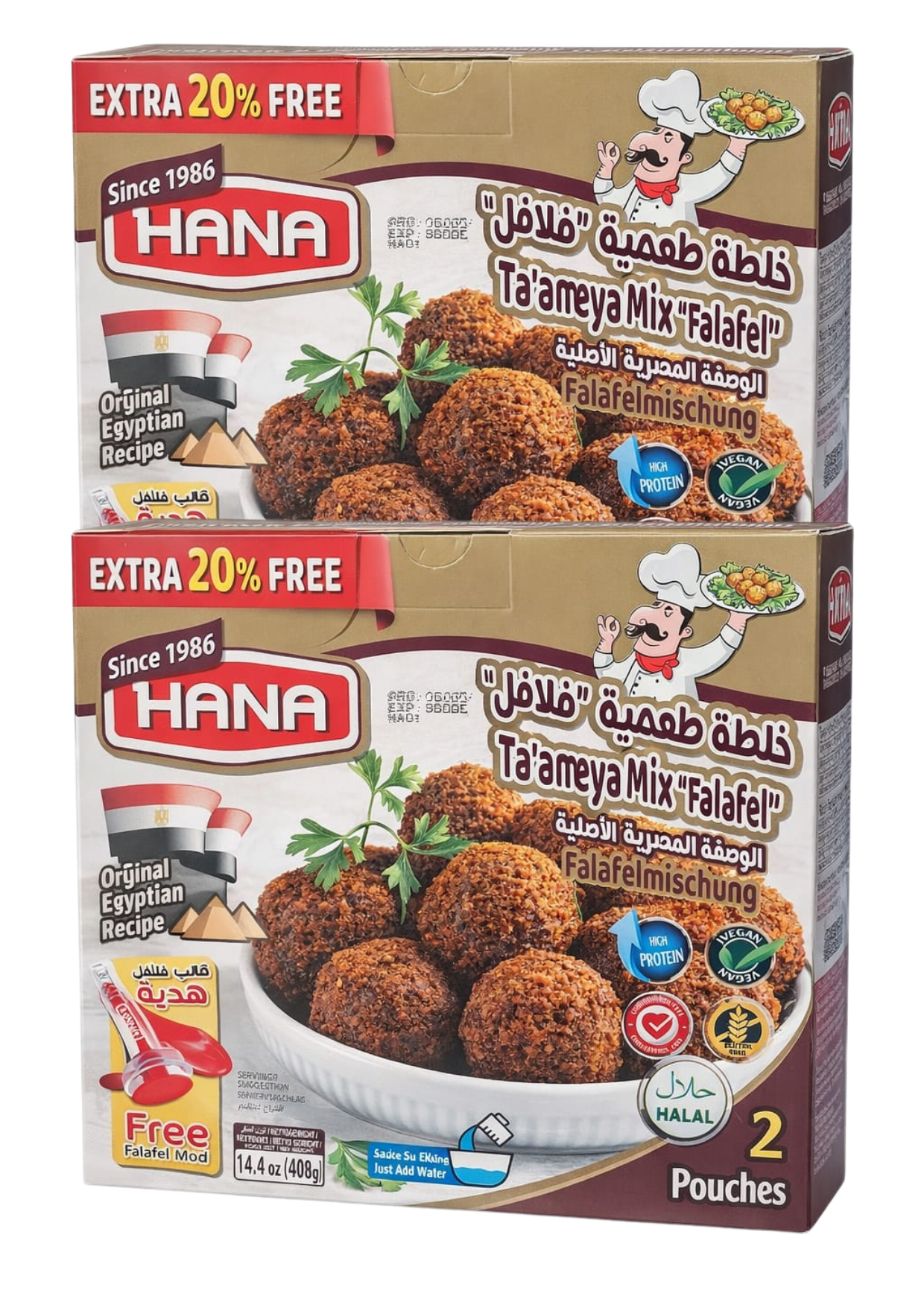 FA5 HANA FALAFEL TOZU (TA'AMEYA) 400 GR X2 + FALAFEL KALIBI HEDİYE - Görsel 1