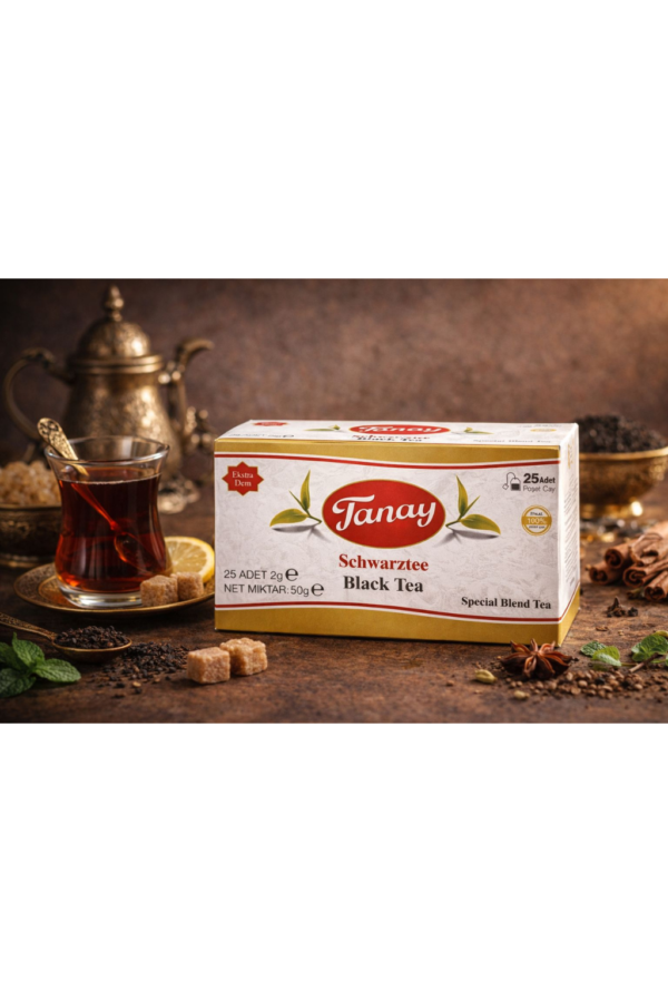 Tanay Süzen Bardak Poşet 2gr X 25 Li Sallama Siyah Çay 100% Ithal Black Teabag