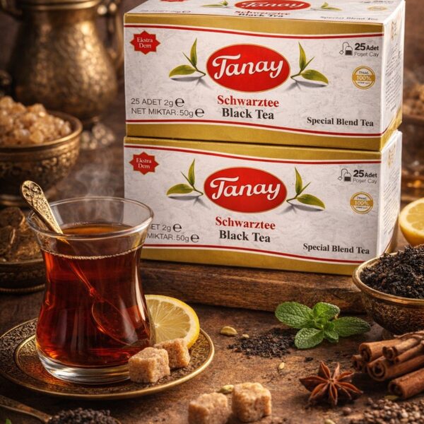 Tanay Süzen Bardak Poşet 2gr X 25 Li Sallama Siyah Çay 100% ithal Black Teabag x 2 ADET