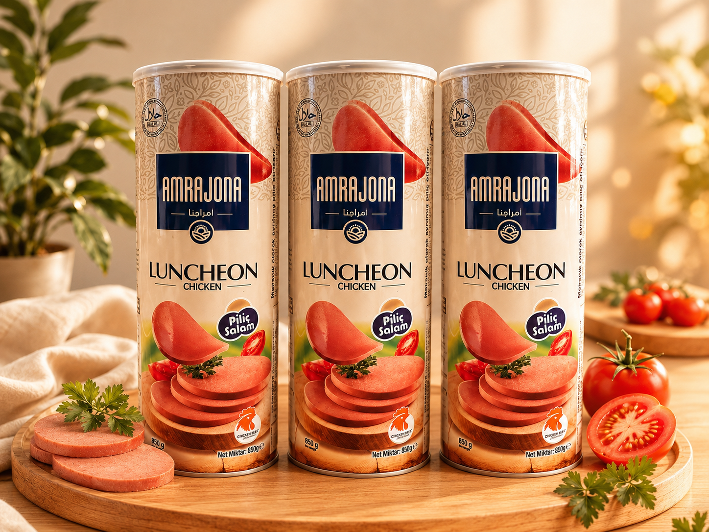 3amra AMRAJONA PİLİÇ SALAM ( CHICKEN LUNCHEON ) 850 GR x3 ADET - Görsel 1
