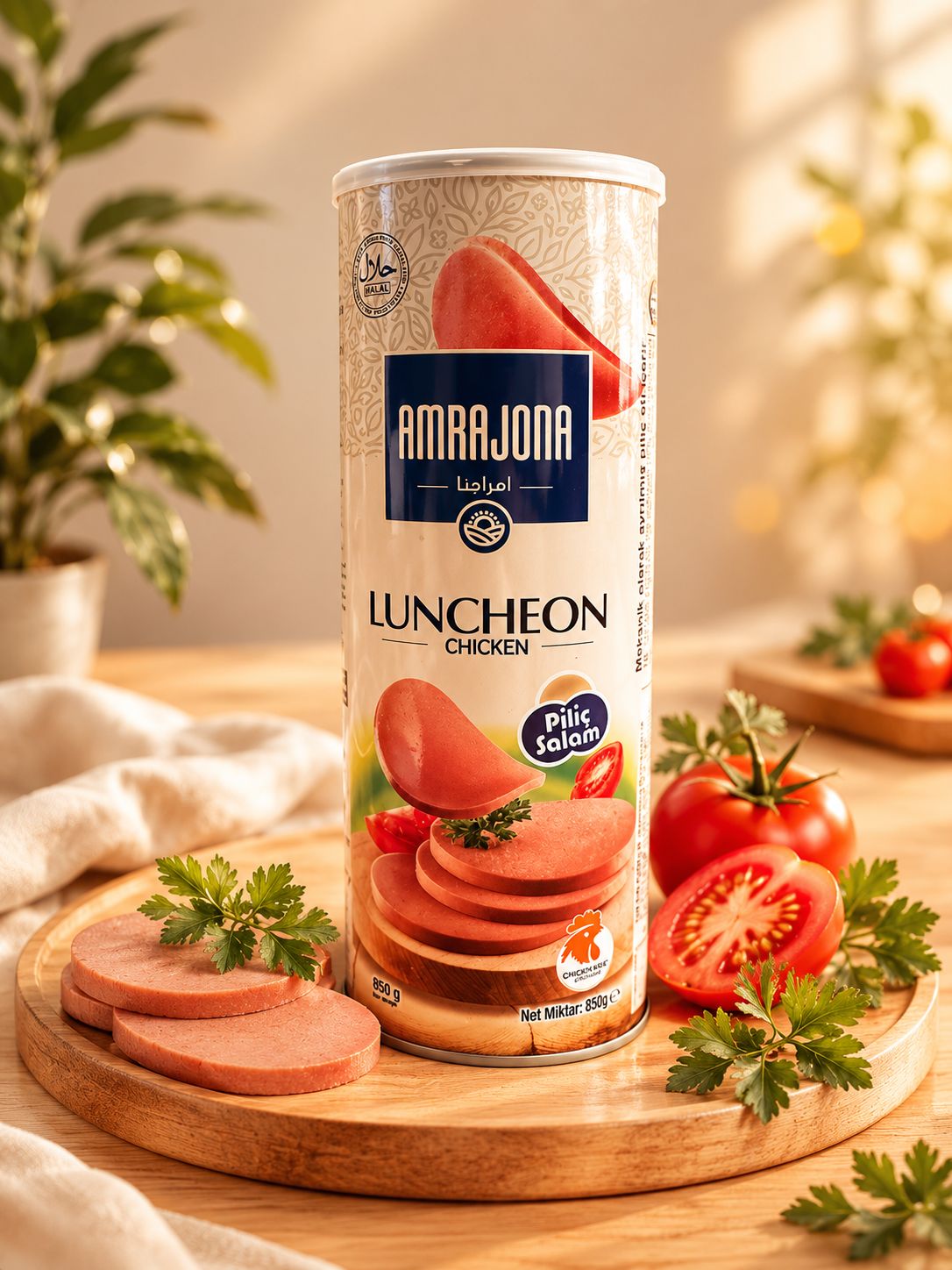 edba2dc3-01cb-4de2-bda1-63803cd3ef86 AMRAJONA PİLİÇ SALAM (CHICKEN LUNCHEON) 850 GR - Görsel 1
