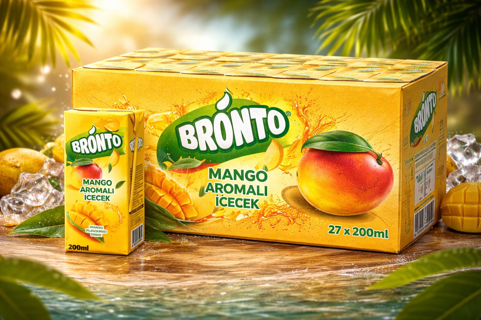 mngo1 BRONTO MANGO AROMALI İÇECEK 200 ML X27 ADET - Görsel 1