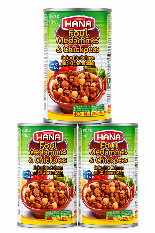 HANA Bakla Ve Nohut Konservesi 400 Gr X 3