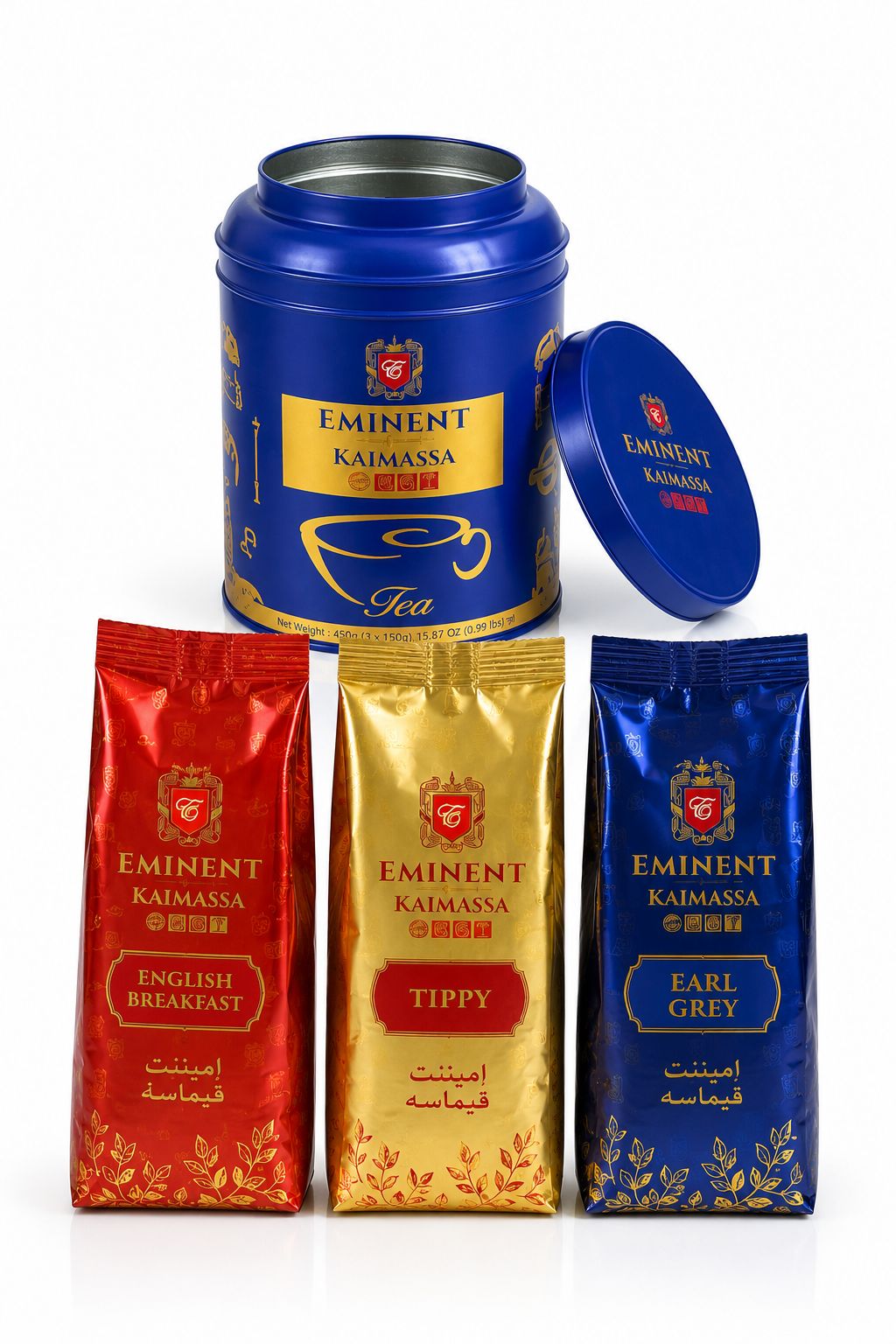 emin1 EMINENT Kaimassa Gurme Çay Seti 450 Gr – 3 Özel Aroma Metal Kutulu - Görsel 1