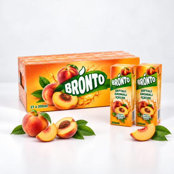 Bronto Şeftali Aromalı İçecek 200 ml x 27 Adet – Koli