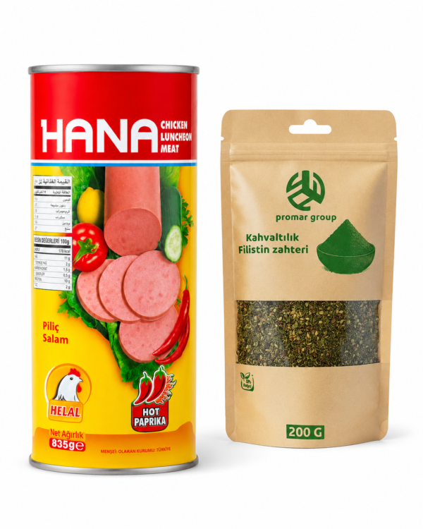 Hana Piliç Salam Hot Paprika 835 g + Promar Group Kahvaltılık Filistin Zahteri 200 g