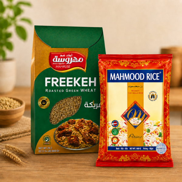 Mahruse Freekeh 800 g + Mahmood Rice Basmati 1121 Sella 900 g İkili Set