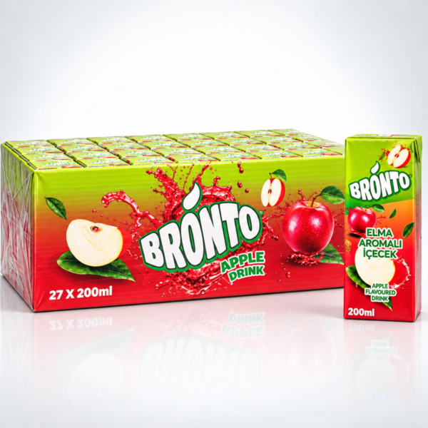 Bronto Elma Aromalı İçecek 200 ml x 27 Adet Koli Ambalajı