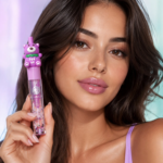 Ayıcık Tasarımlı Simli Nemlendirici Dudak Yağı Lip Oil – Mor - Görsel 2