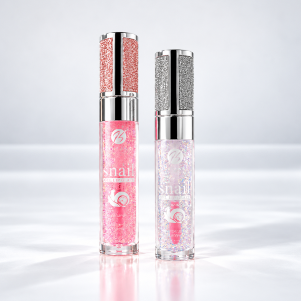 Snail Gel Lip Glaze Simli Dudak Parlatıcısı 2’li Set – Pembe & Şeffaf